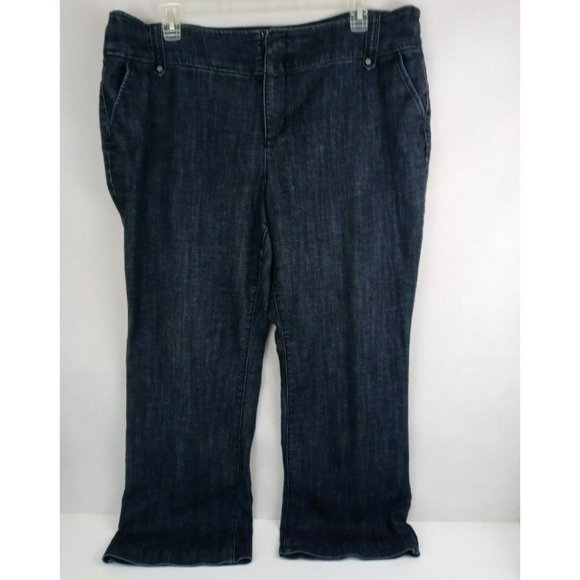 Dressbarn Woman 62 Signature Fit Trousers Denim Look Plus Size 20 - Picture 2 of 7